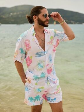 Margaritaville by Kenny Flowers Changes in Latitude Short Sleeve Shirt XL Tall